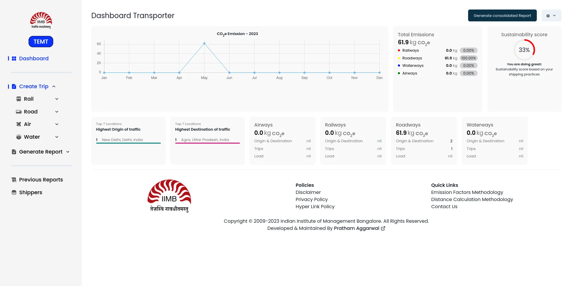 GHG Calculator Interface